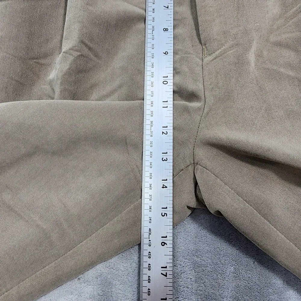 Perry Ellis Portfolio Pants Mens 40x32 Beige Pleated Straight Cuffed Office